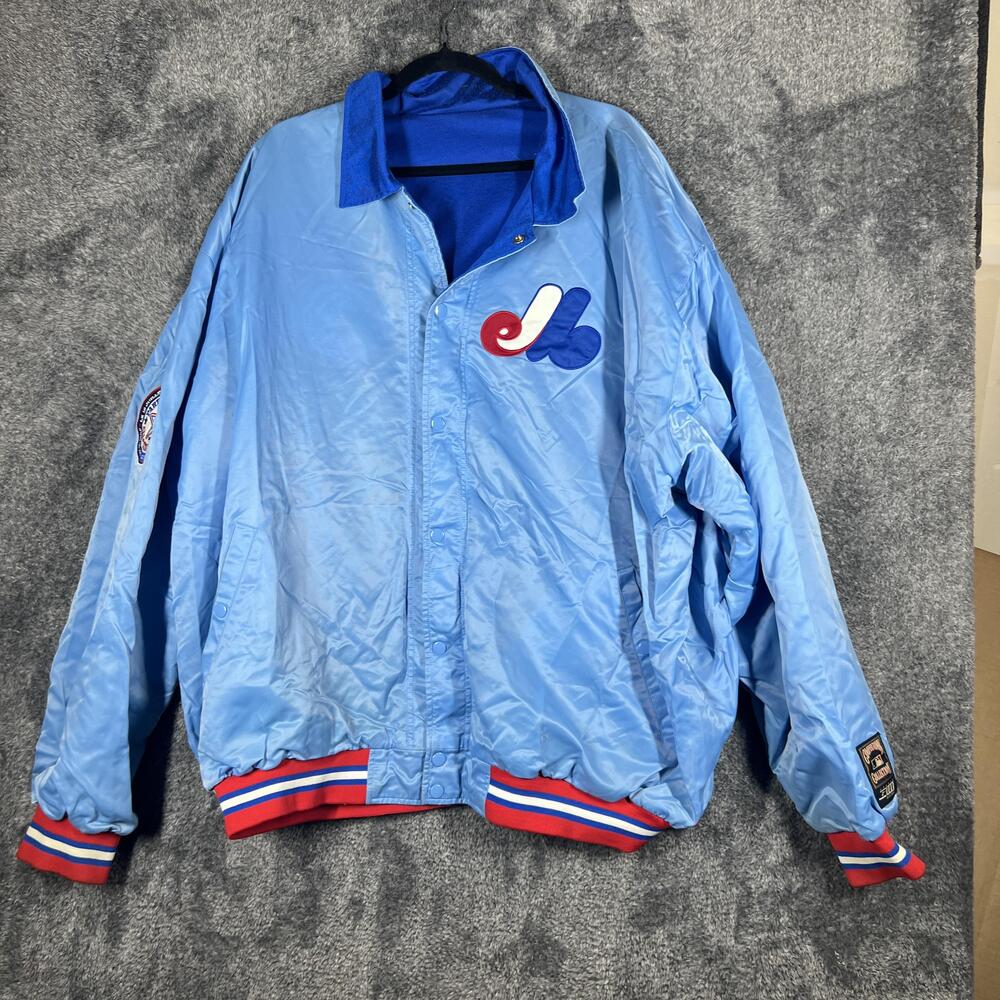 Cooperstown Collection Varsity Jacket Mens XL Light Montreal Expos Reversible